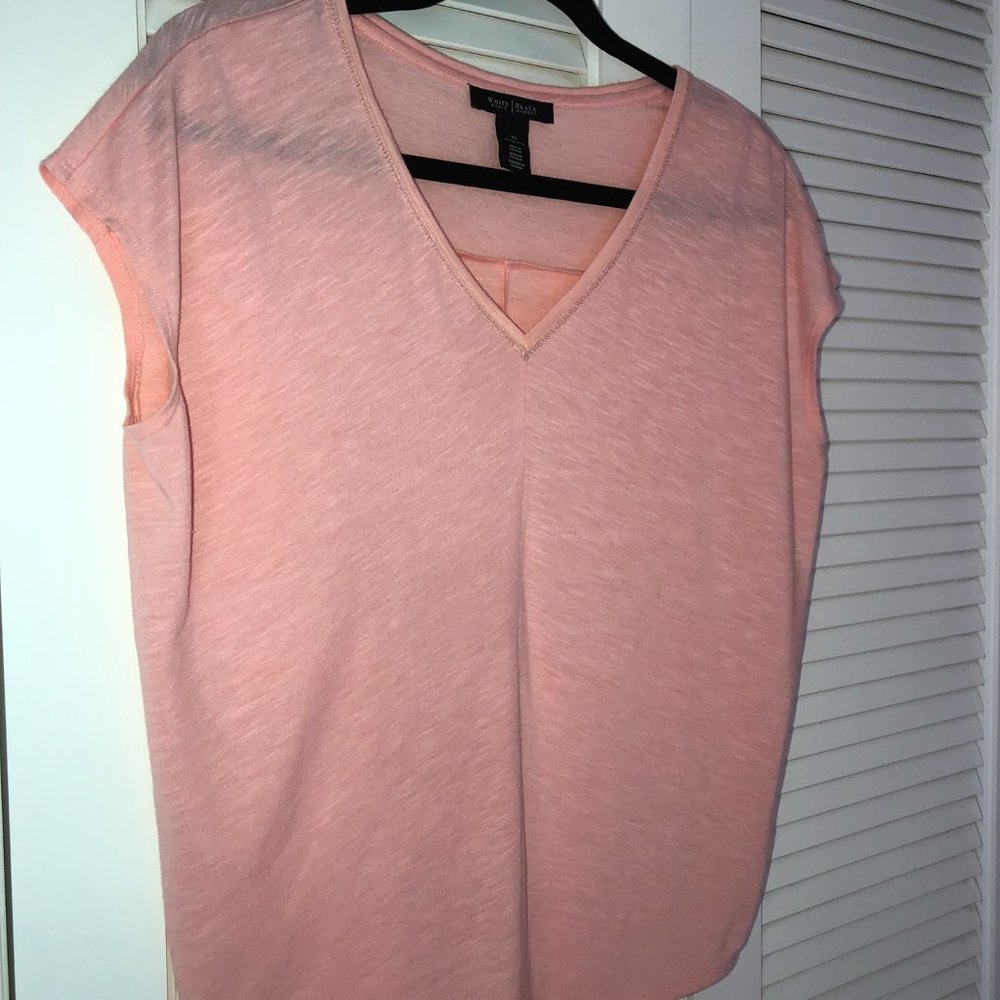 White House | Black Market Pink Cap Sleeve Blouse